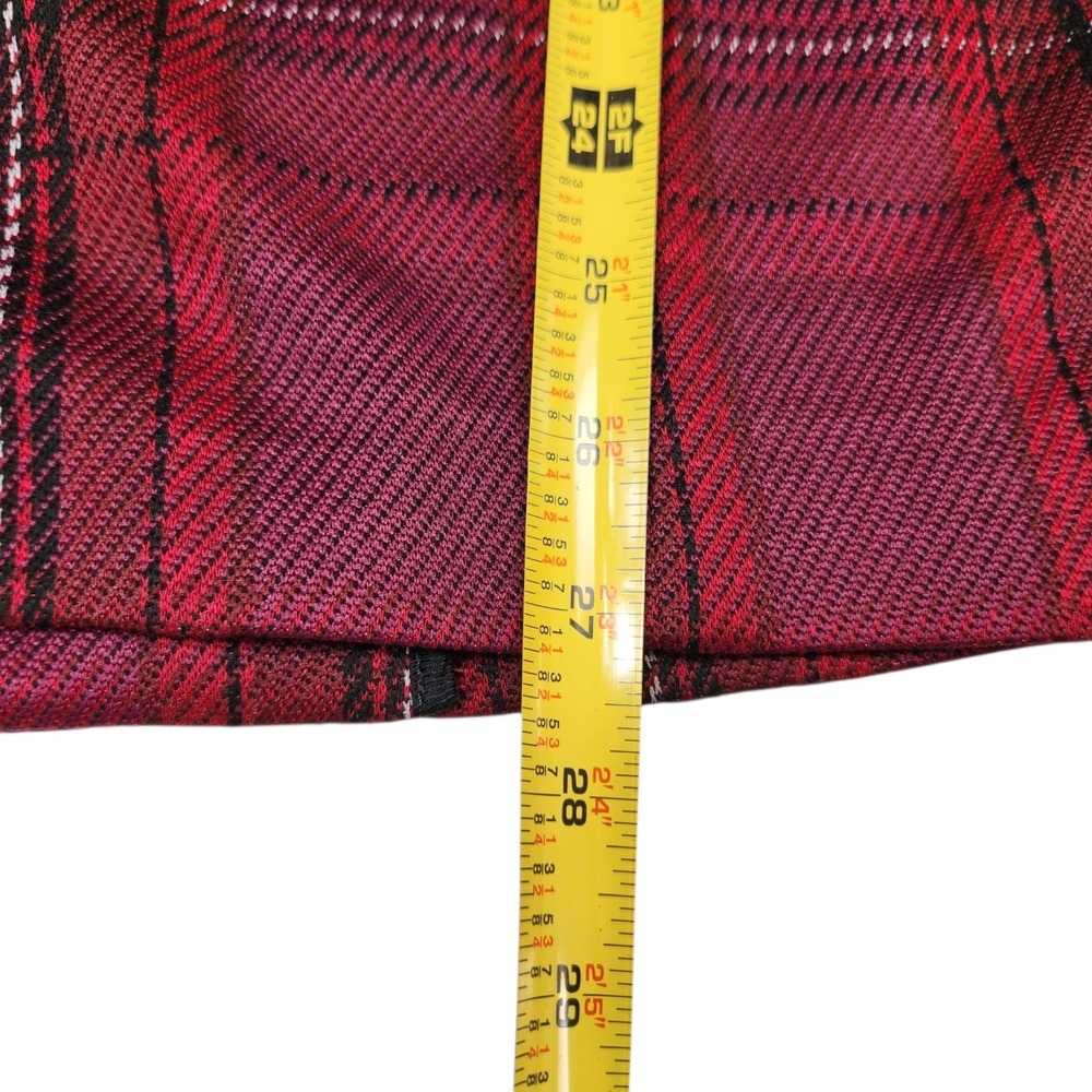Rag & Bone Size 4 Margot Plaid Blazer Luxury Designer Vamp Goth Maroon Burgundy - Picture 11 of 11